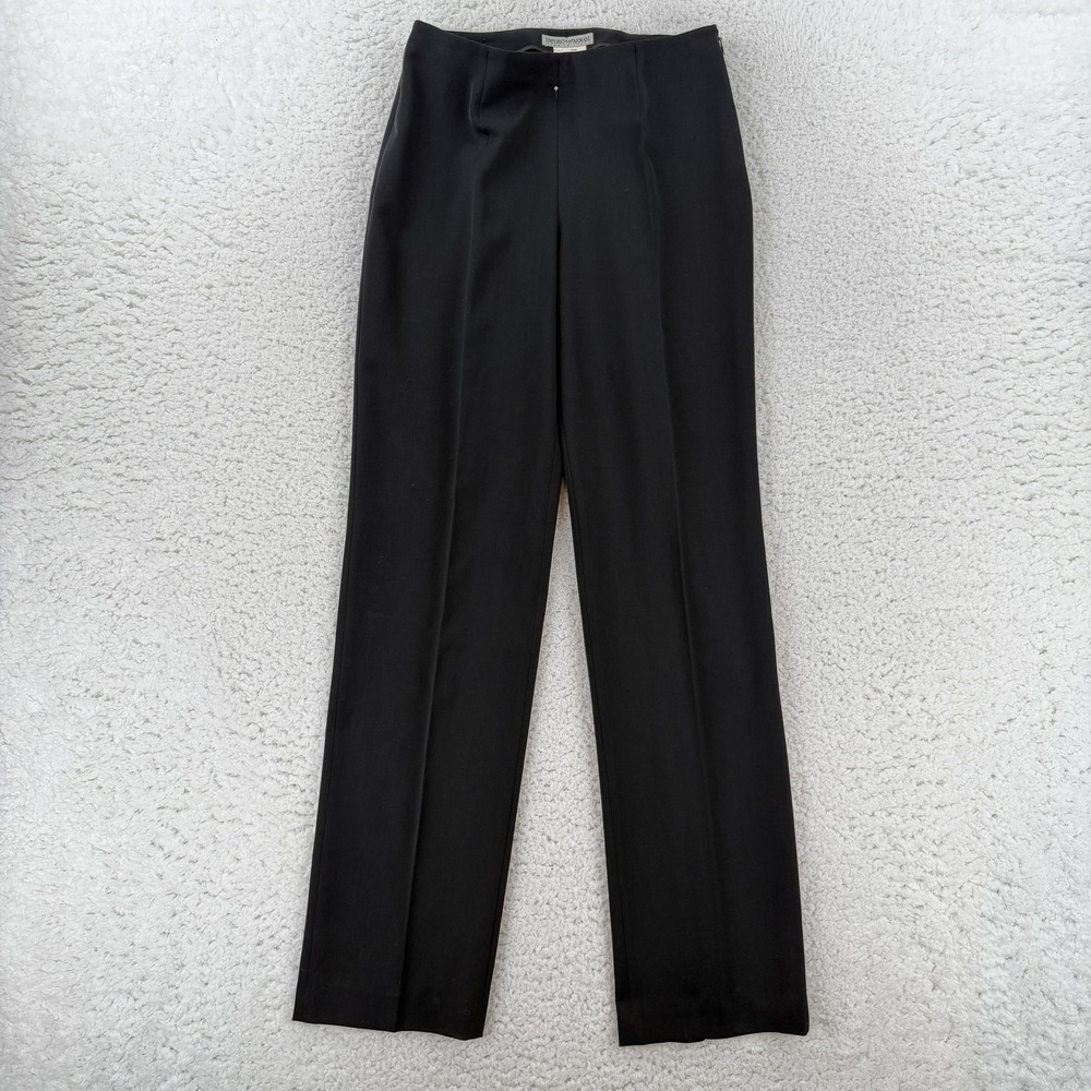 Emporio Armani Dress Pants Womens 40 Black Straight Leg Wool Twill Italy 27x32